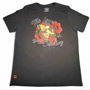 Rodeo Quincy Black "The love of a cowboy" T shirt, XL